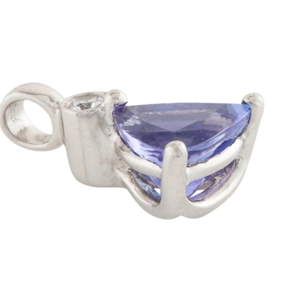Violet Tanzanite and Diamond w/ Platinum Pendant Beautiful Color - Appraised! - Picture 2 of 4
